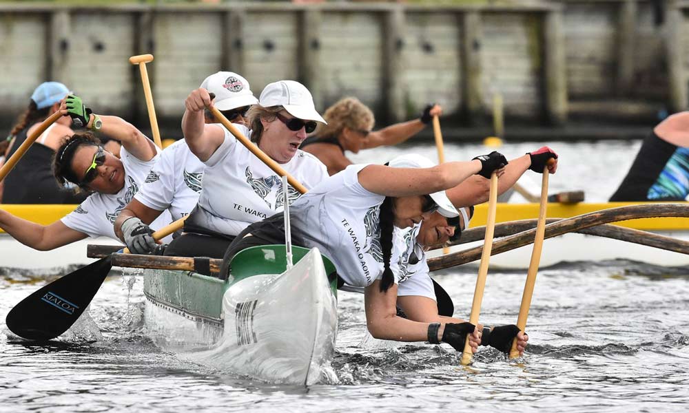 Tahu nui a Rangi, golden Masters Womens crew at waka ama sprint nationals