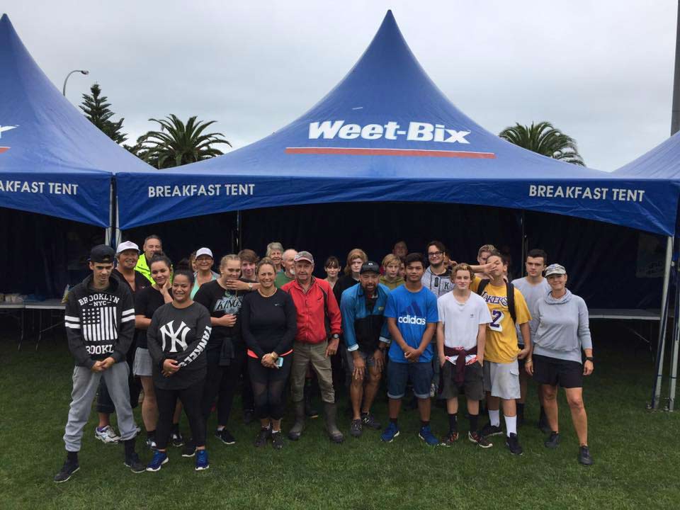 Raising marquees for Weetbix Tryathalon