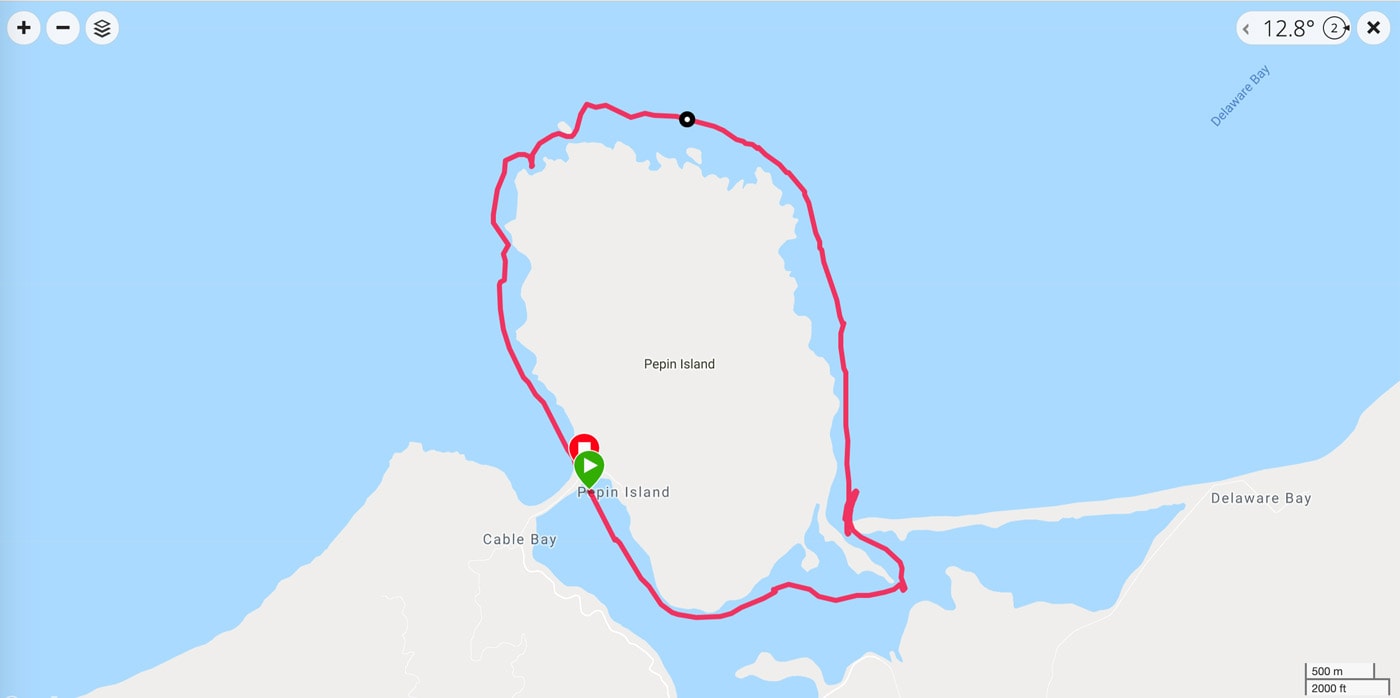 Route Map around Peppin Island