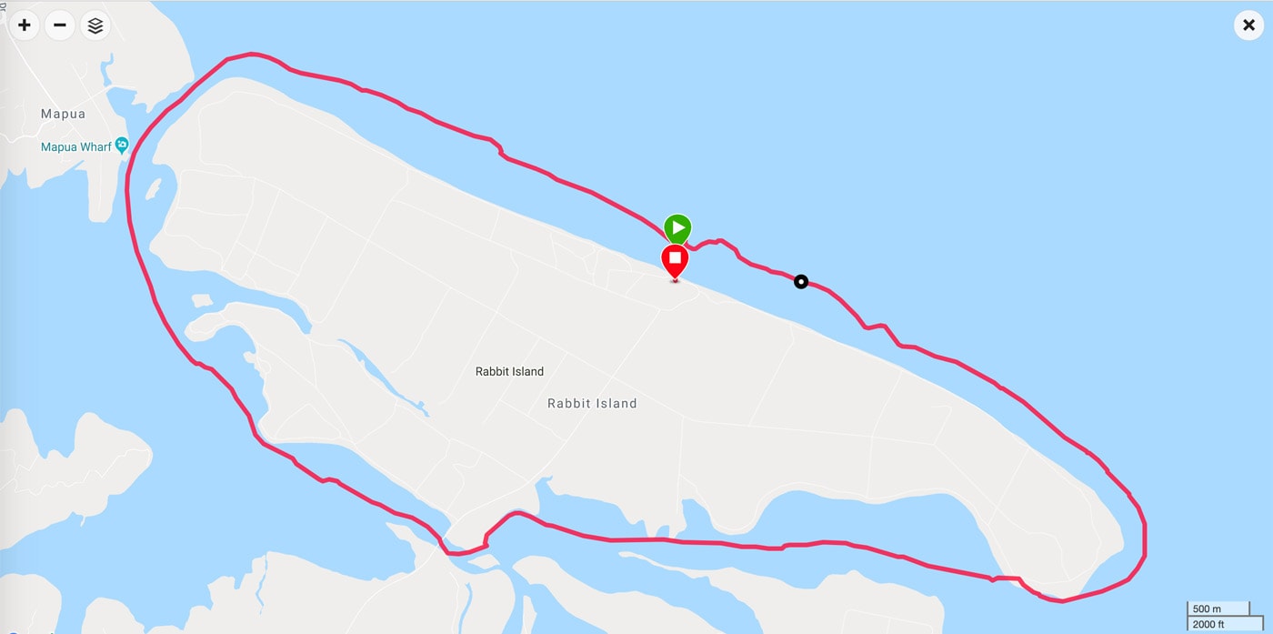 Route Map around Rabbit Island
