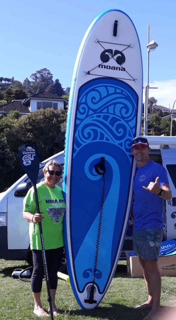 Jan & Toby with the Moana SUP Spot Prize