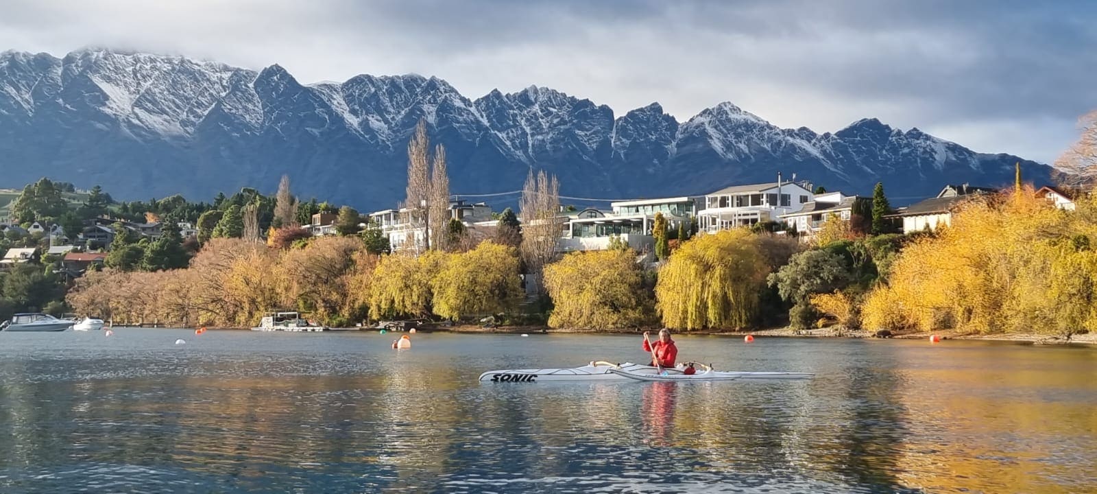 Jan training on Lake Wakatipu